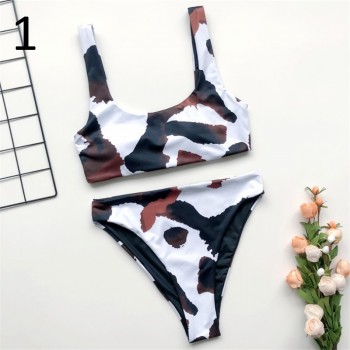 Sexy Bikini Mujer 2019 New Cow Print Swimsuit Women Two Pieces Push Up Biquini Brazilian Swimming Suit For Women Beach Swimwear